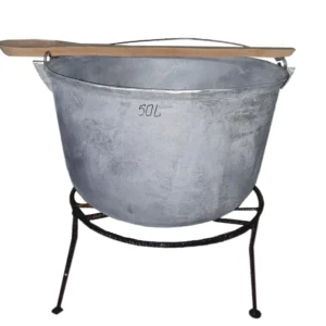 Ceaun de aluminiu 50 L cu pirostreie si lingura de lemn